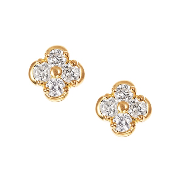 K18イエローゴールドダイヤモンドピアス(RPE117)|TSUTSUMI（ジュエリー