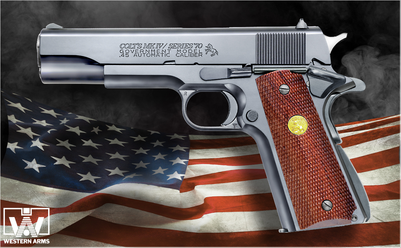 完売】WA【コルト】MkIVシリーズ70 ウッドグリップ付 【WESTERN ARMS】