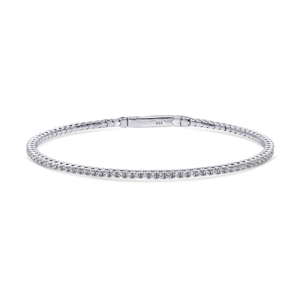 Sterling Silver Flexible Cubic Zirconia CZ Bangle – BERRICLE