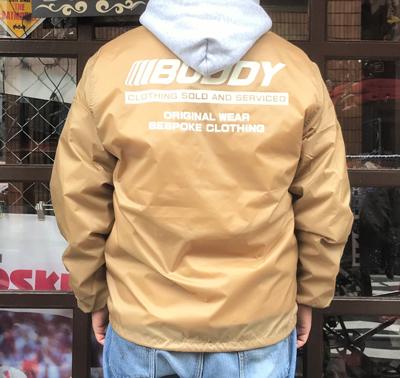 BUDDY オリジナル コーチジャケット 裏ボア(ポリエステル)カーキ/BUDDY