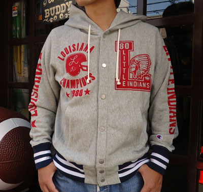 BUDDY 別注 Champion リバースウィーブ フルスナップパーカ(INDIANS