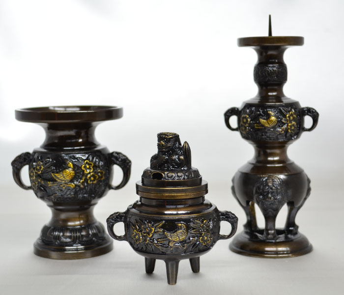 古道具 古銅 三足 獸足獸耳 燭台 燈台 アンティーク 仏具 古道具 古銅