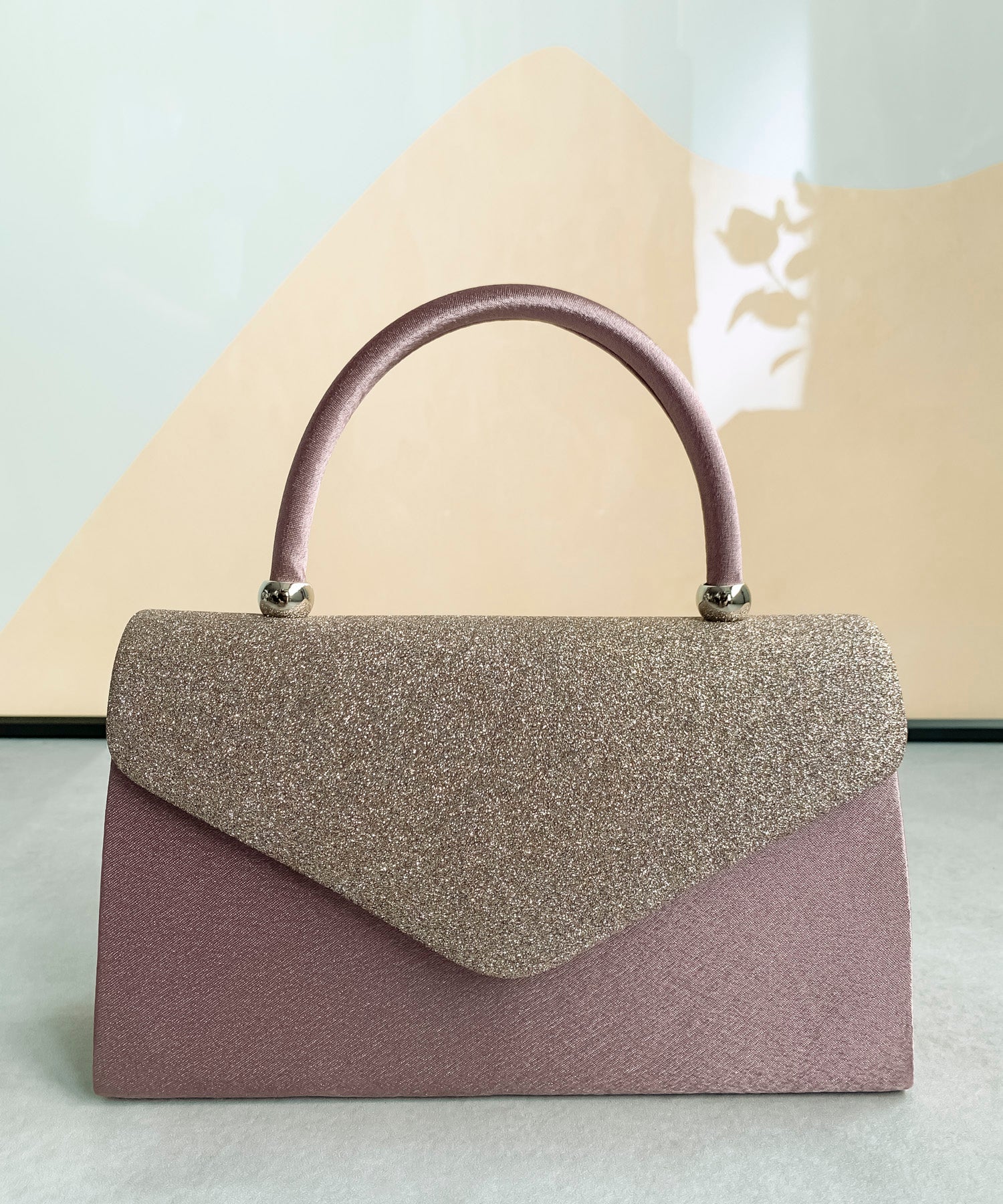 パーティーバッグ 2way ラメ入り ハンドバッグ 結婚式 ラベンダー