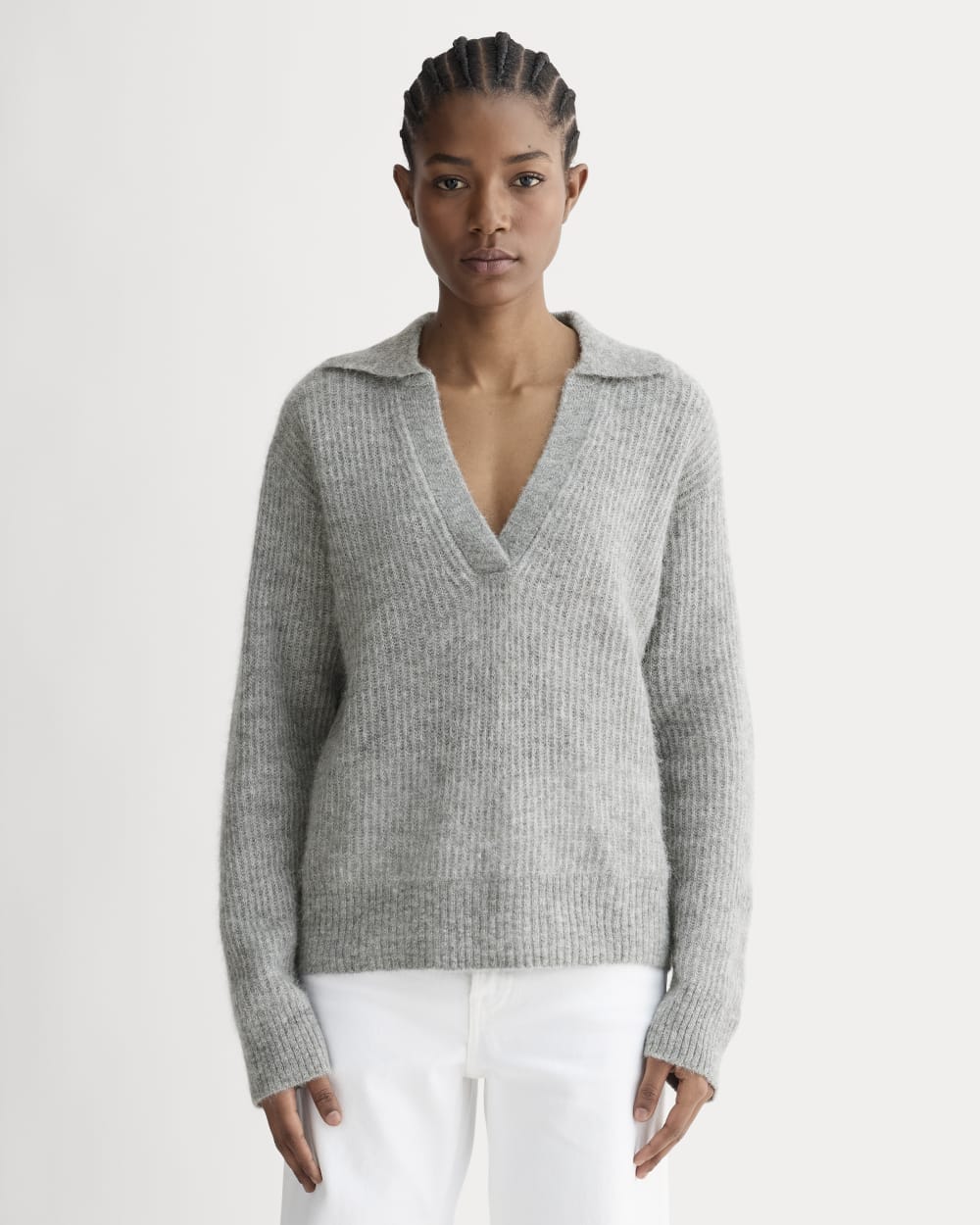 The Oversized Polo in Alpaca | Heather Stone Grey – Everlane