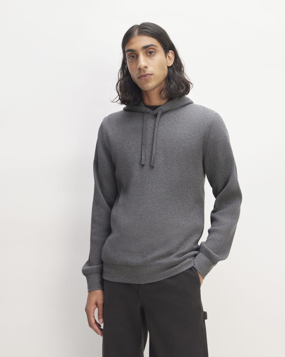 The Waffle-Knit Hoodie | Heathered Charcoal – Everlane