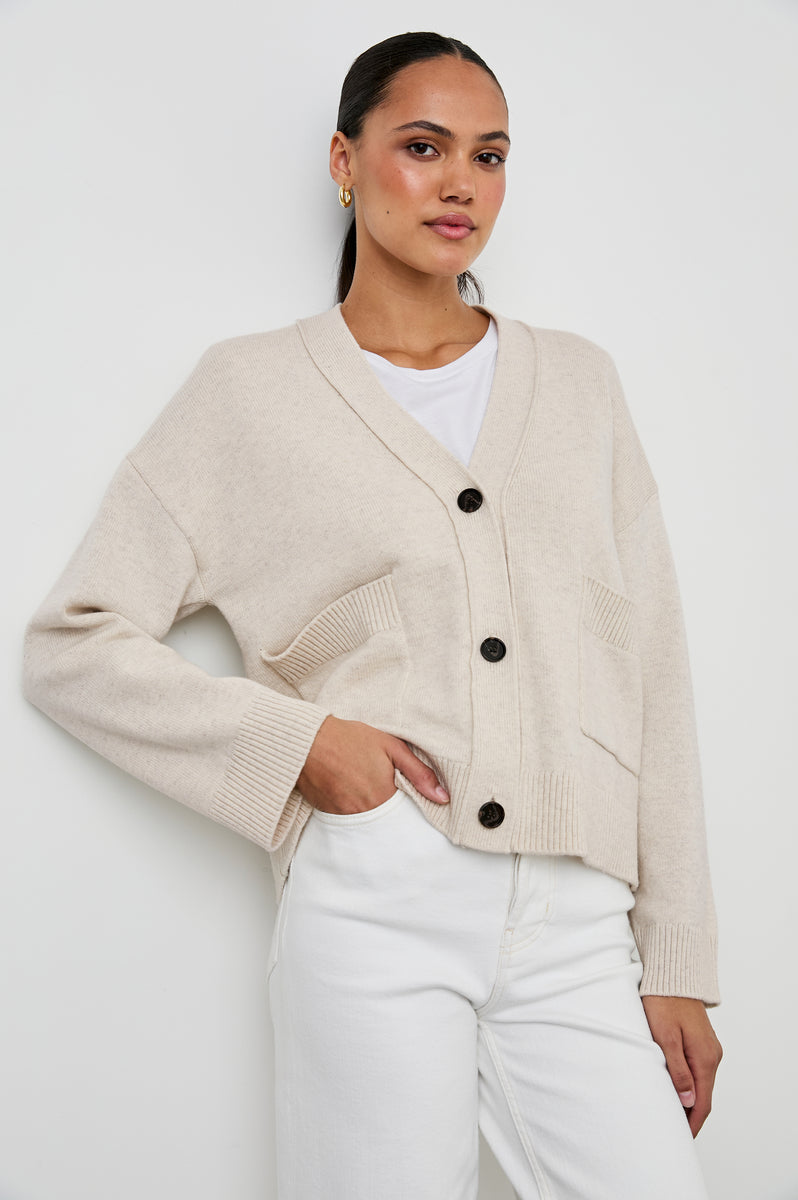 LINDI CARDIGAN - OATMEAL – Rails