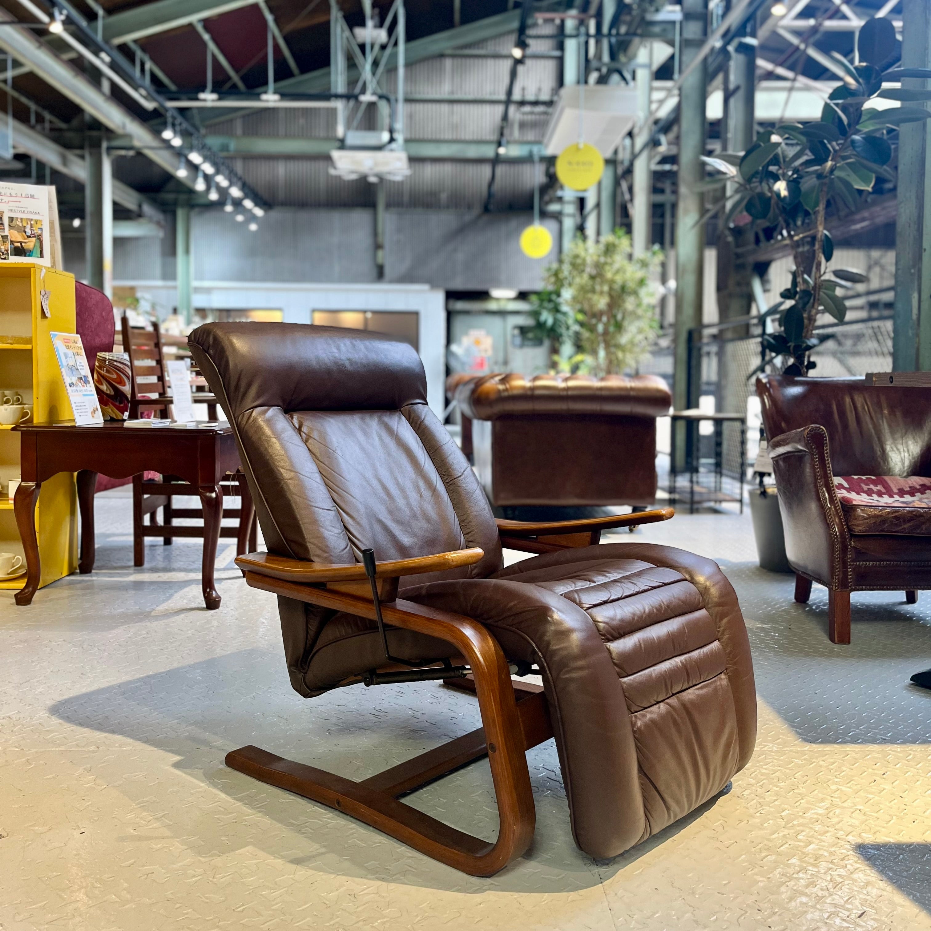 冨士ファニチア / FUJI FANITURE 本革 リクライニングソファ