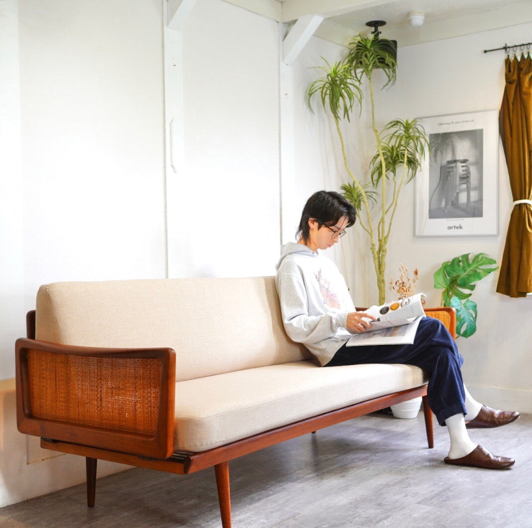 フランス＆サン France&son トリプルソファ 3P ラタン チーク材 籐