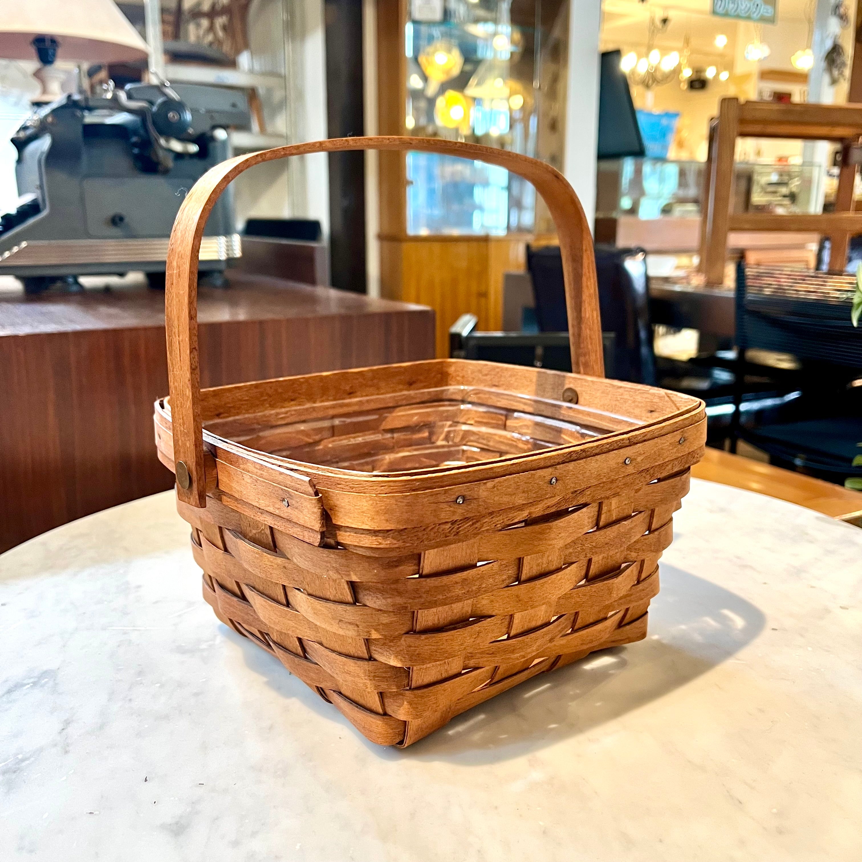 ロンガバーガー/Longaberger バスケット 中 正方形【3a】かご