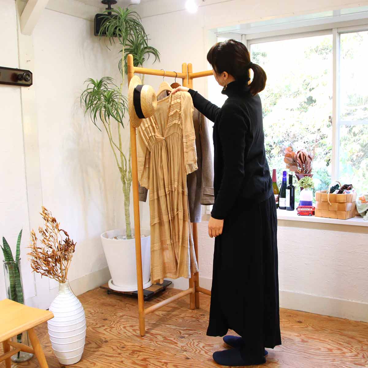 コートハンガーラック ハンガーラック コートハンガー 木製 折りたたみ