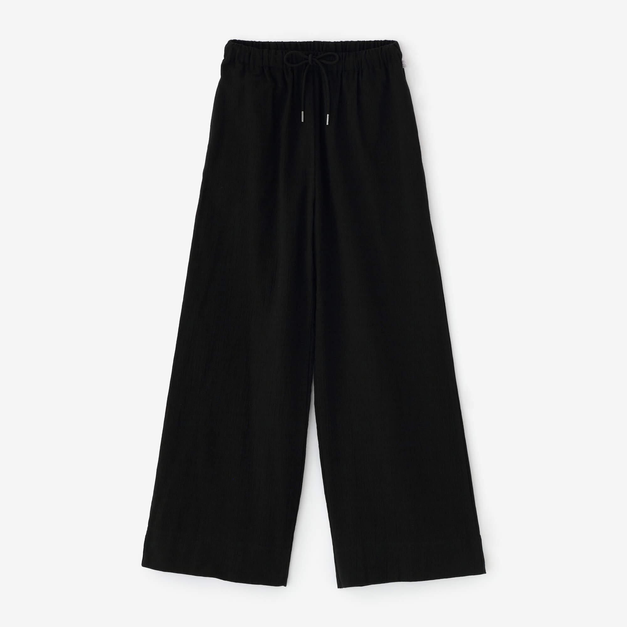 高島縮 20/20 ワイドパンツ／濡羽色（ぬればいろ）