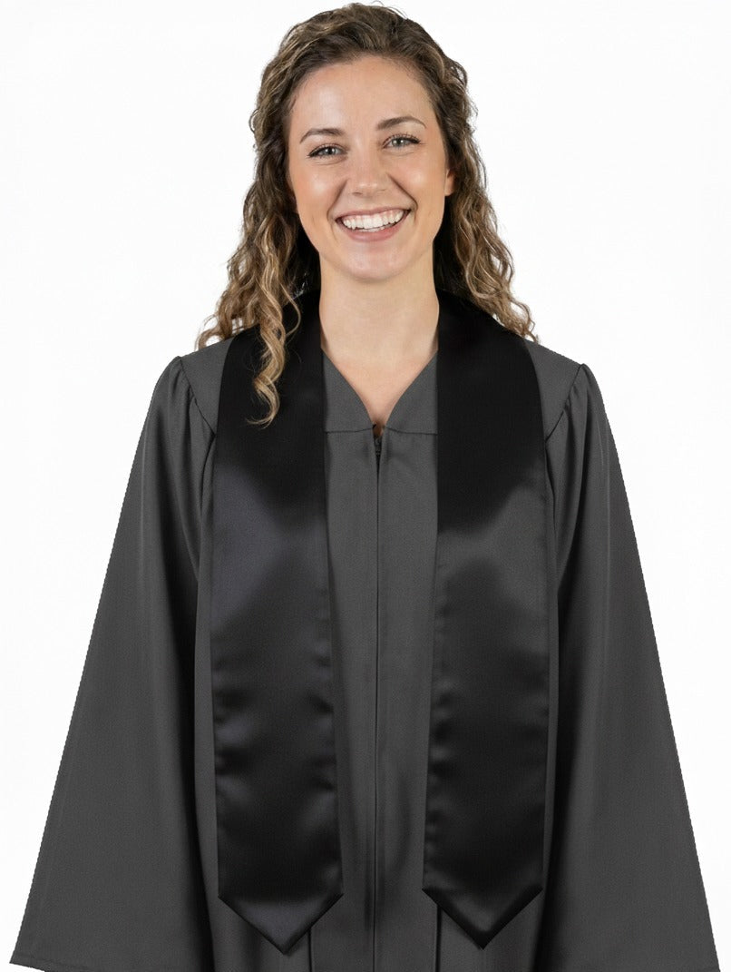 Black University & College Graduation Stole - University & College