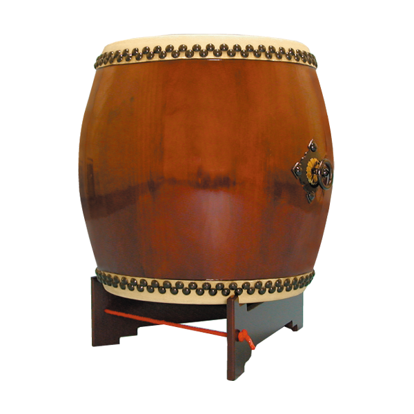 専用)和太鼓 長胴太鼓 1尺 欅くり抜き 台座 バチ 飾り紐付(s12107