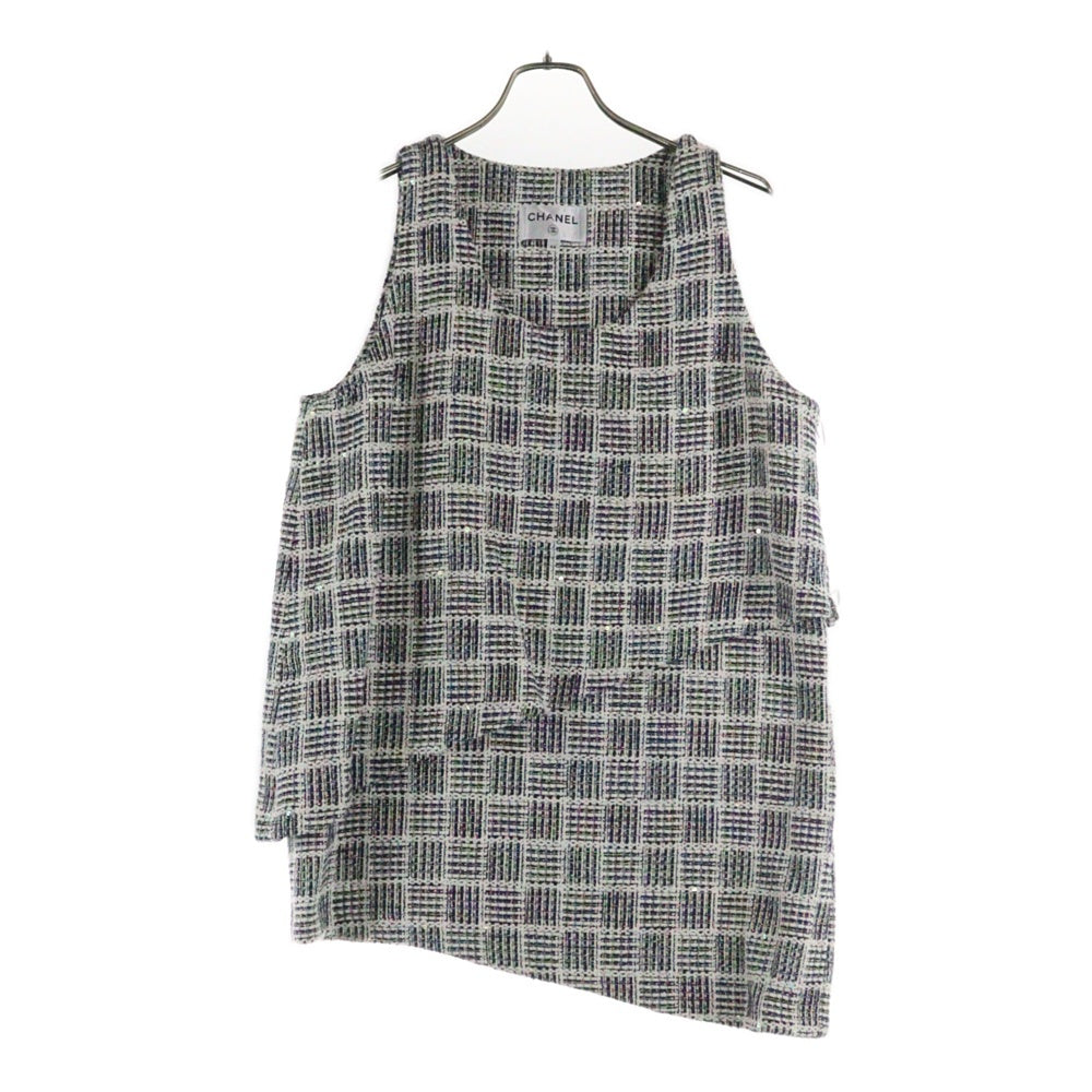 CHANEL(シャネル) ツイード スパンコール ラメ チェック総柄