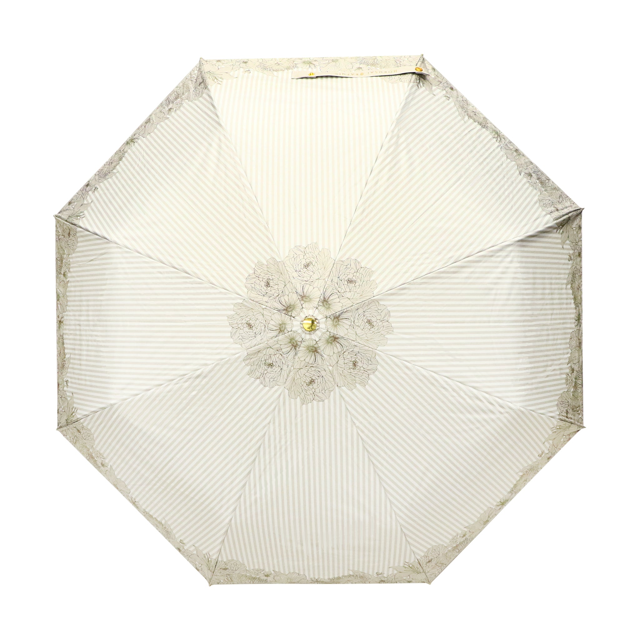 和柄テキスタイル 三つ折り畳み遮光日傘-花月／白｜おしゃれな和柄傘