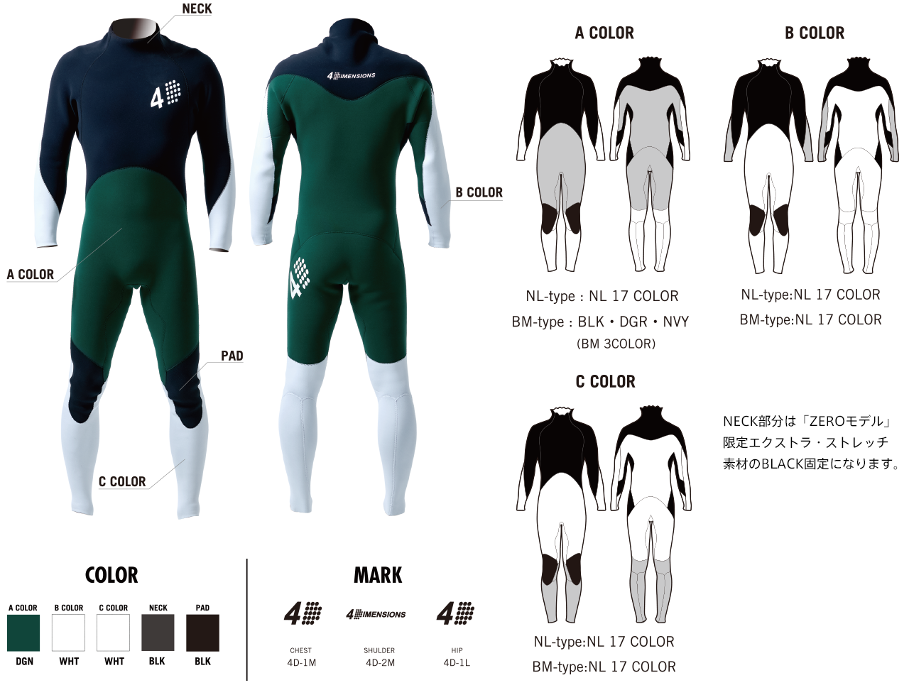 おげし 国内製ゼロワンウェットスーツ ネックエントリーシステム