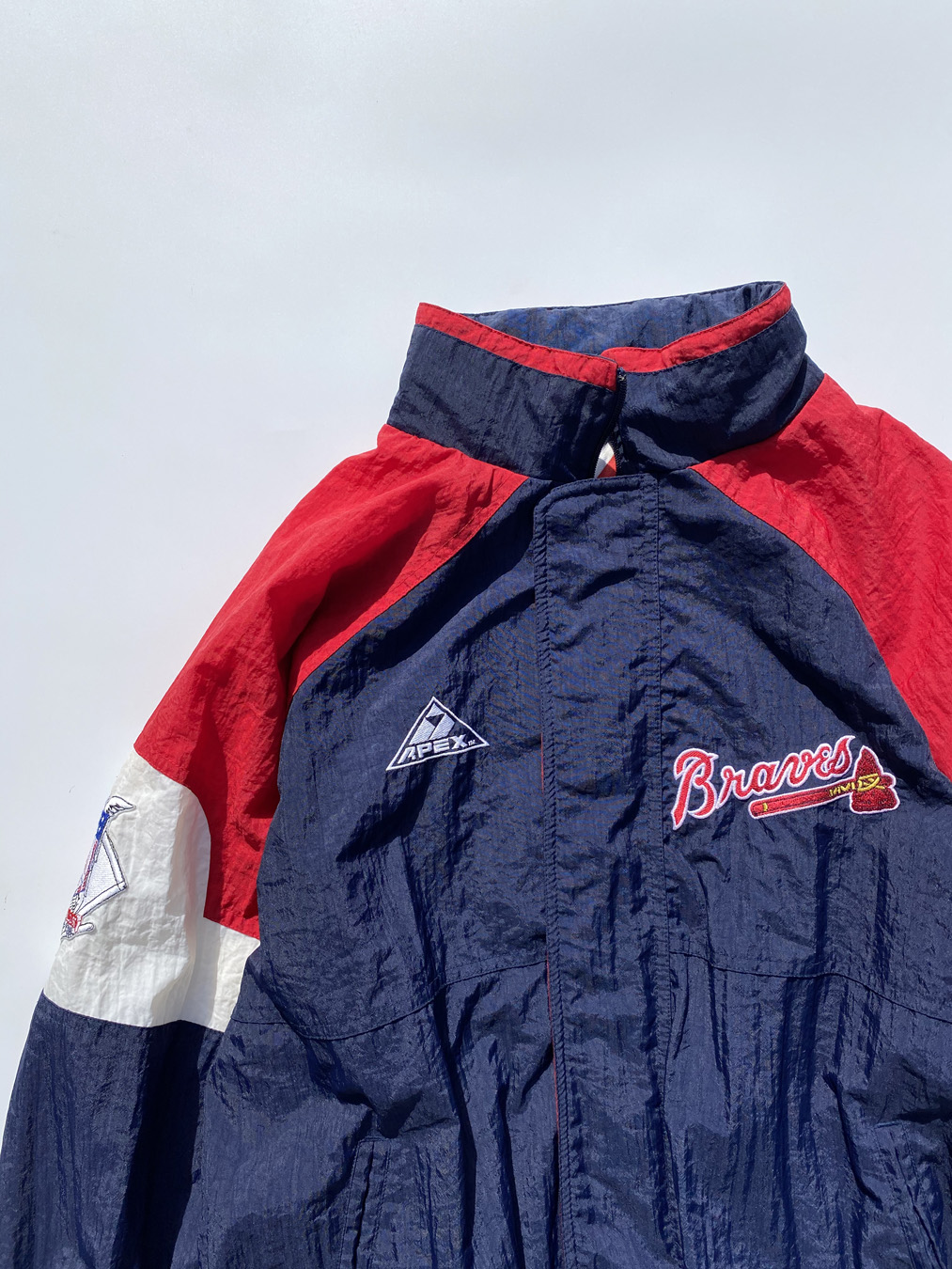 90s Atlanta Braves APEX Zip Windbreaker Large - 5 Star Vintage