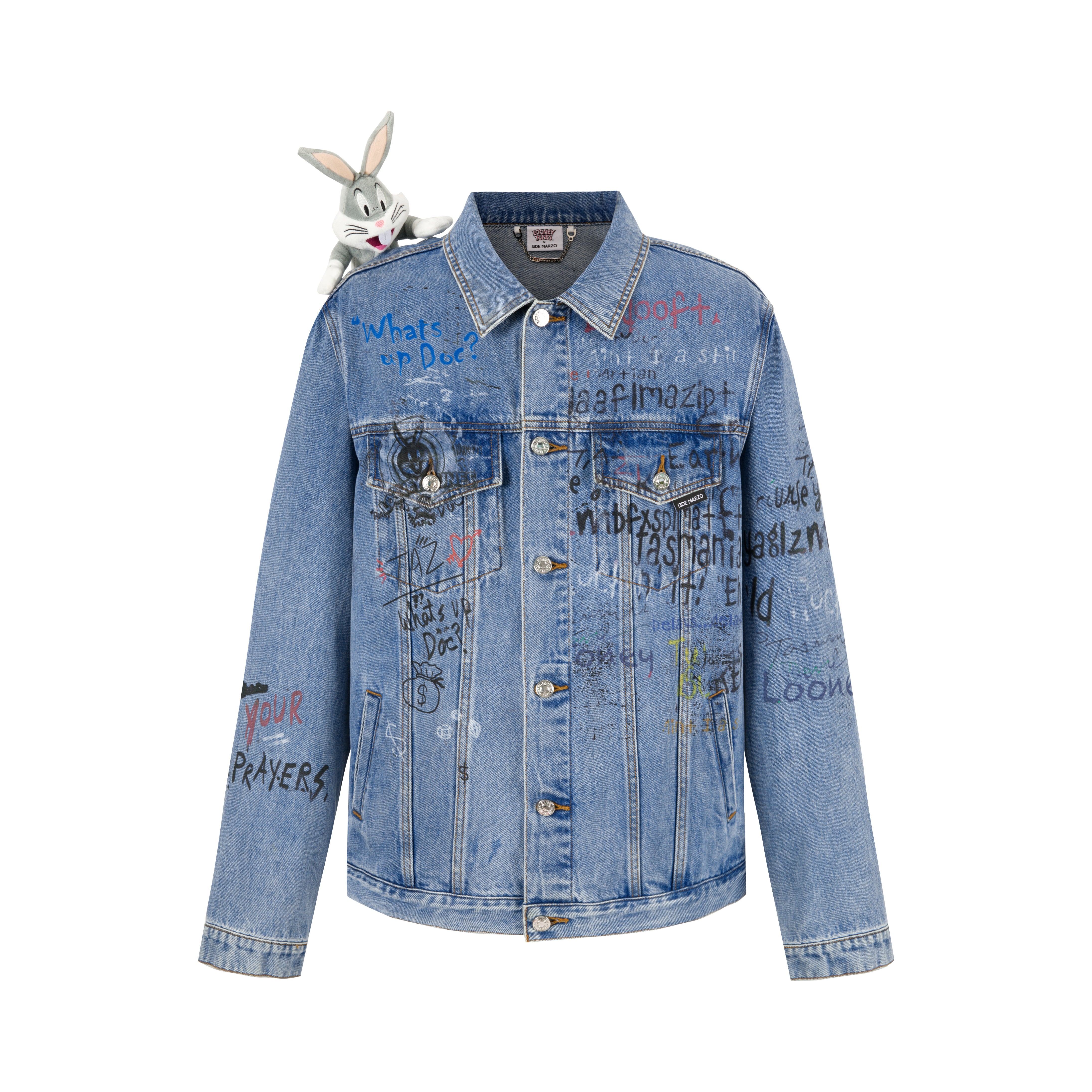 13DE MARZO Bugs Bunny Graffiti Denim Jacket