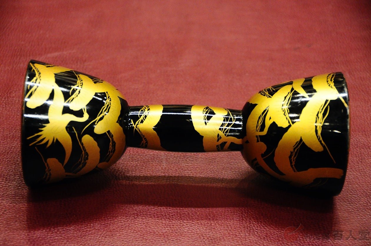 和楽器 小鼓 蒔絵 胴 小鼓胴 丸花文蒔絵 江戸中期頃 | 古美術ささき