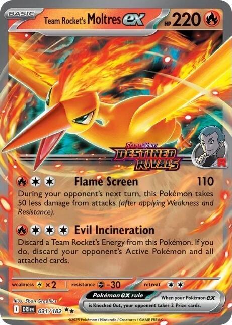 Team Rocket's Moltres ex - 31/182 (Destined Rivals Stamp