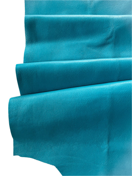 Turquoise Natural Grain Deer-Tanned Cowhide – Full Aniline Finish