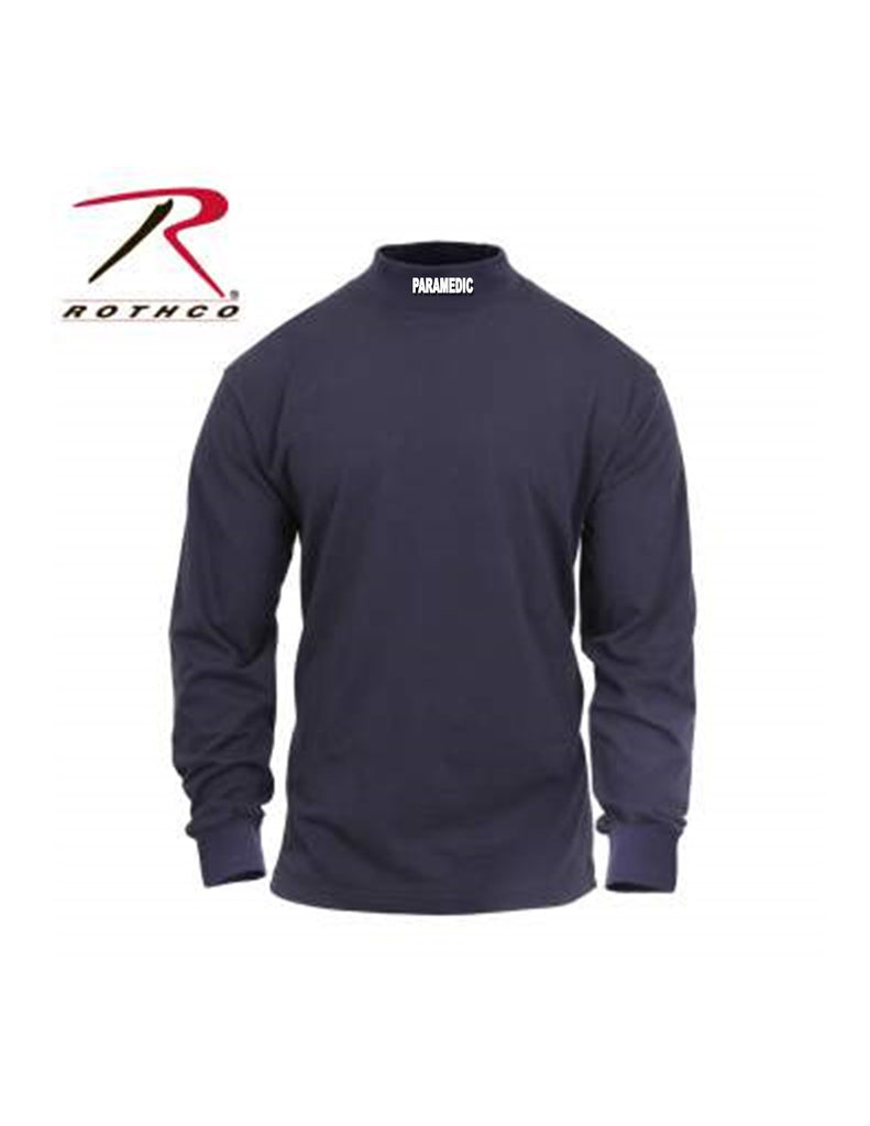 Rothco Mock neck Long Sleeve Shirt Navy with PARAMEDIC on Neck
