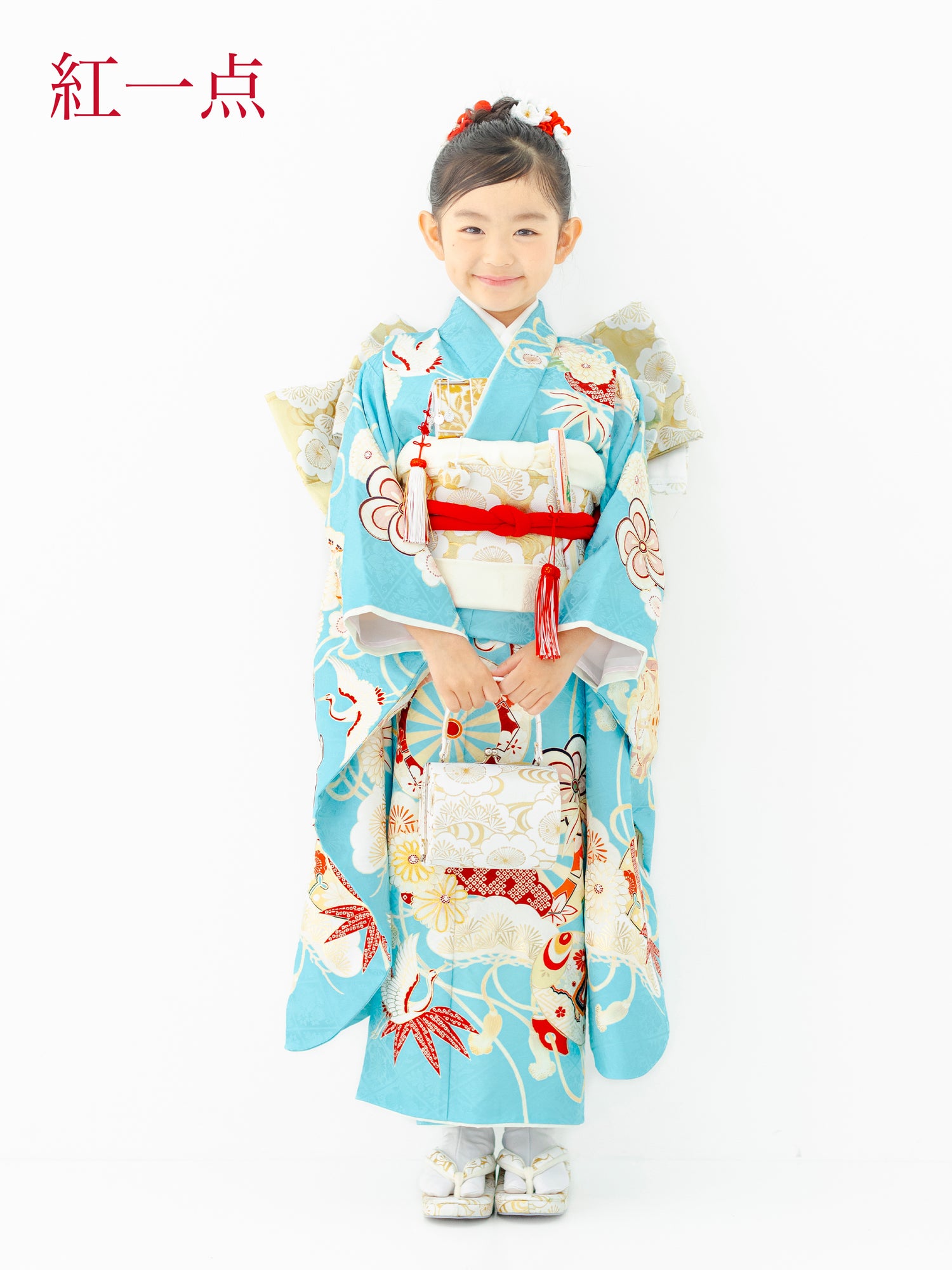 S0727 源氏車に松/水色 | 七五三着物レンタル | tententen – tententen