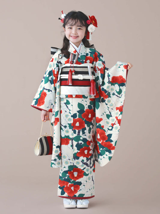 S0718 桜に松（赤） | 七五三着物レンタル | tententen – tententen