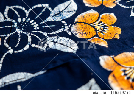 ろうけつ染めの浴衣の生地の写真素材 [116379750] - PIXTA