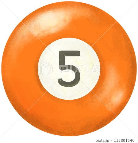 ビリヤードボール 5番のイラスト素材 [113801540] - PIXTA