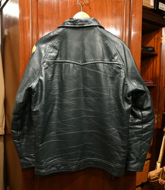 VTG/USED) 80s カナダ製 オールレザー スタジャン バーシティ