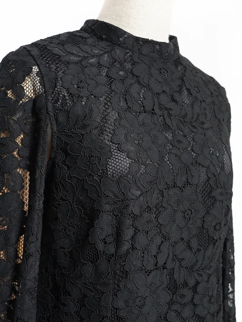 CELFORD（セルフォード） ケープレースドレス（ブラック/サイズ38