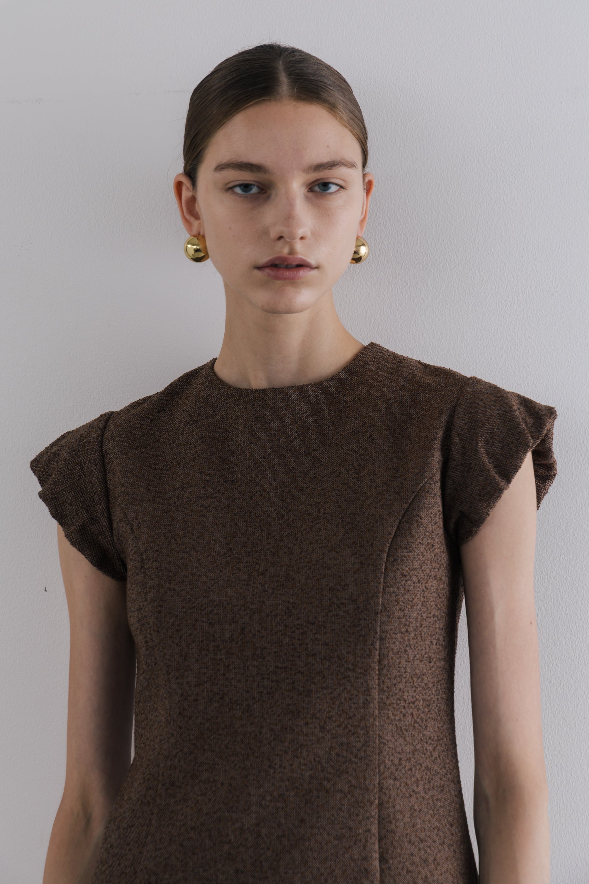 THE TOE Leopold Tweed Dress brown S