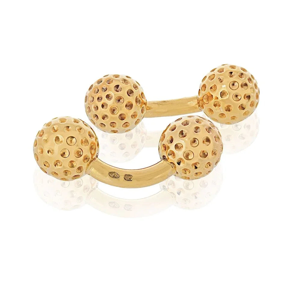 Hermes 18K Yellow Gold Golf Ball Cuff Links – The Back Vault