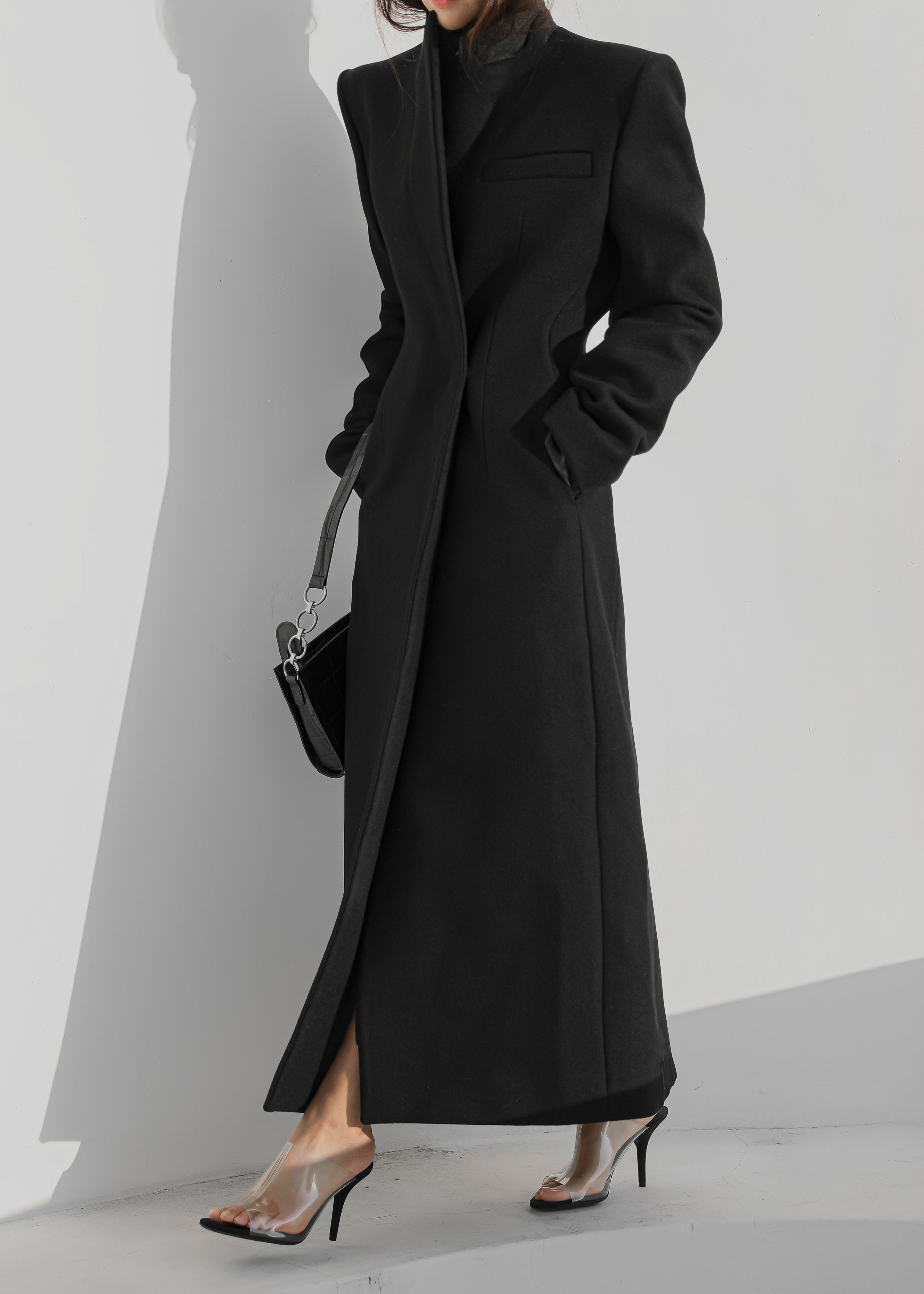 Melva Long Coat - Black – The Frankie Shop