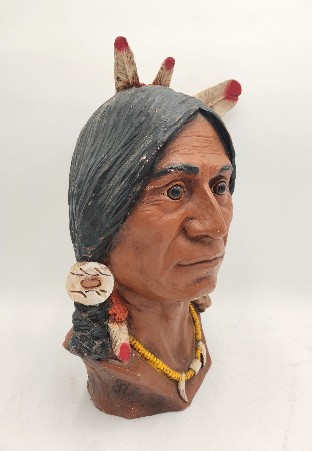 UNIVERSAL STATUARY CORP Chicago Large Indian Bust Statue Figure