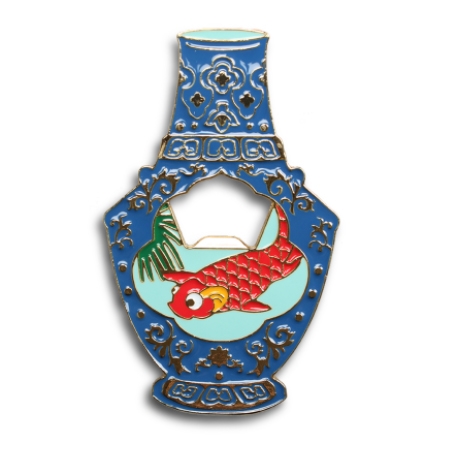 国立故宮博物院 3D文物鑑賞-3D文物-清 乾隆 霽青描金游魚転心瓶