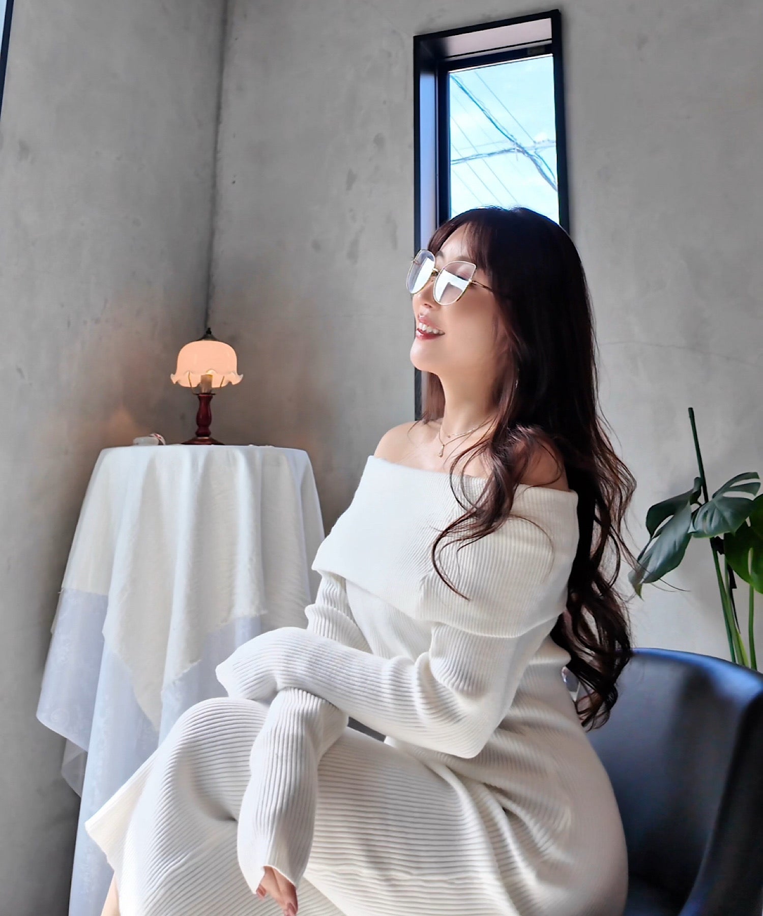 大人気ITEM°˖】オフショルダーニットワンピース