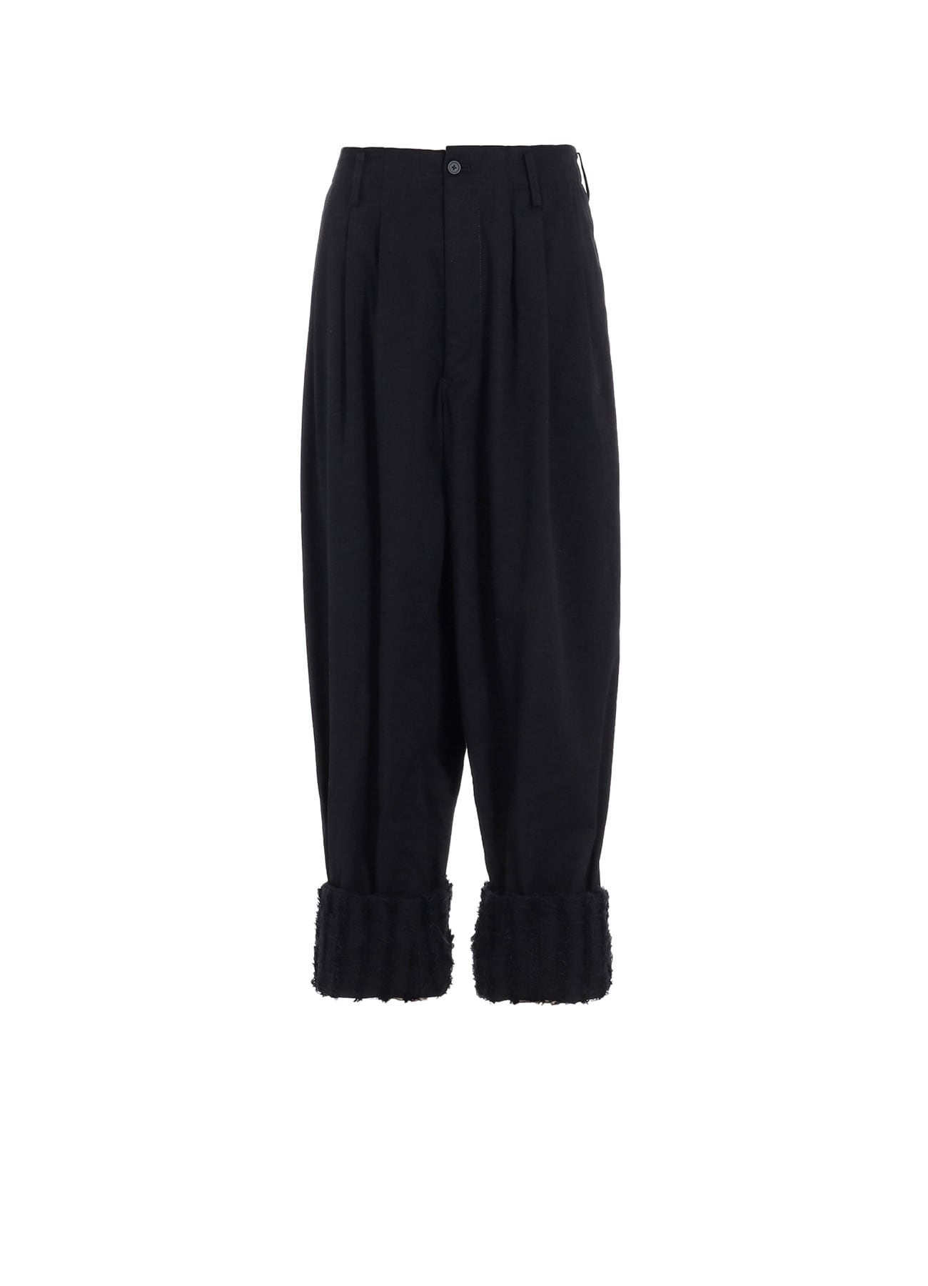 JACQUARD FRINGE STRIPE WIDE PANTS(M Black): S'YTE｜THE SHOP YOHJI