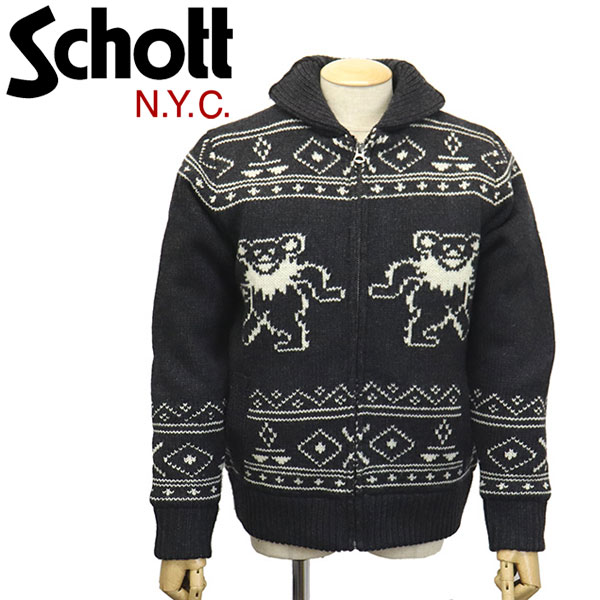 正規取扱店 Schott (ショット) 47037 GRATEFUL DEAD ZIP SWEATER