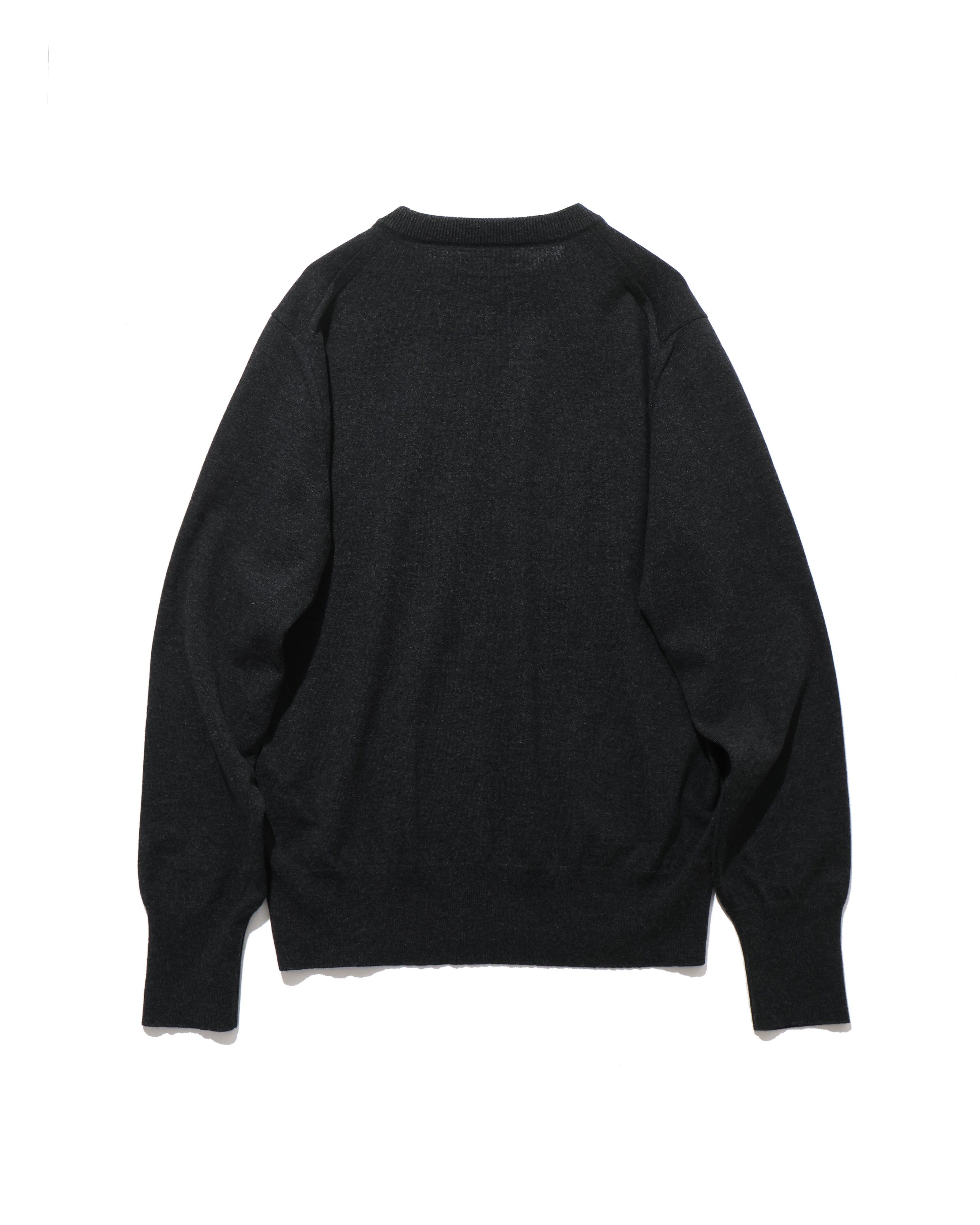 HIGH TWIST WOOL KNIT V-NECK P/O CHARCOAL – TIME AFTER TIME