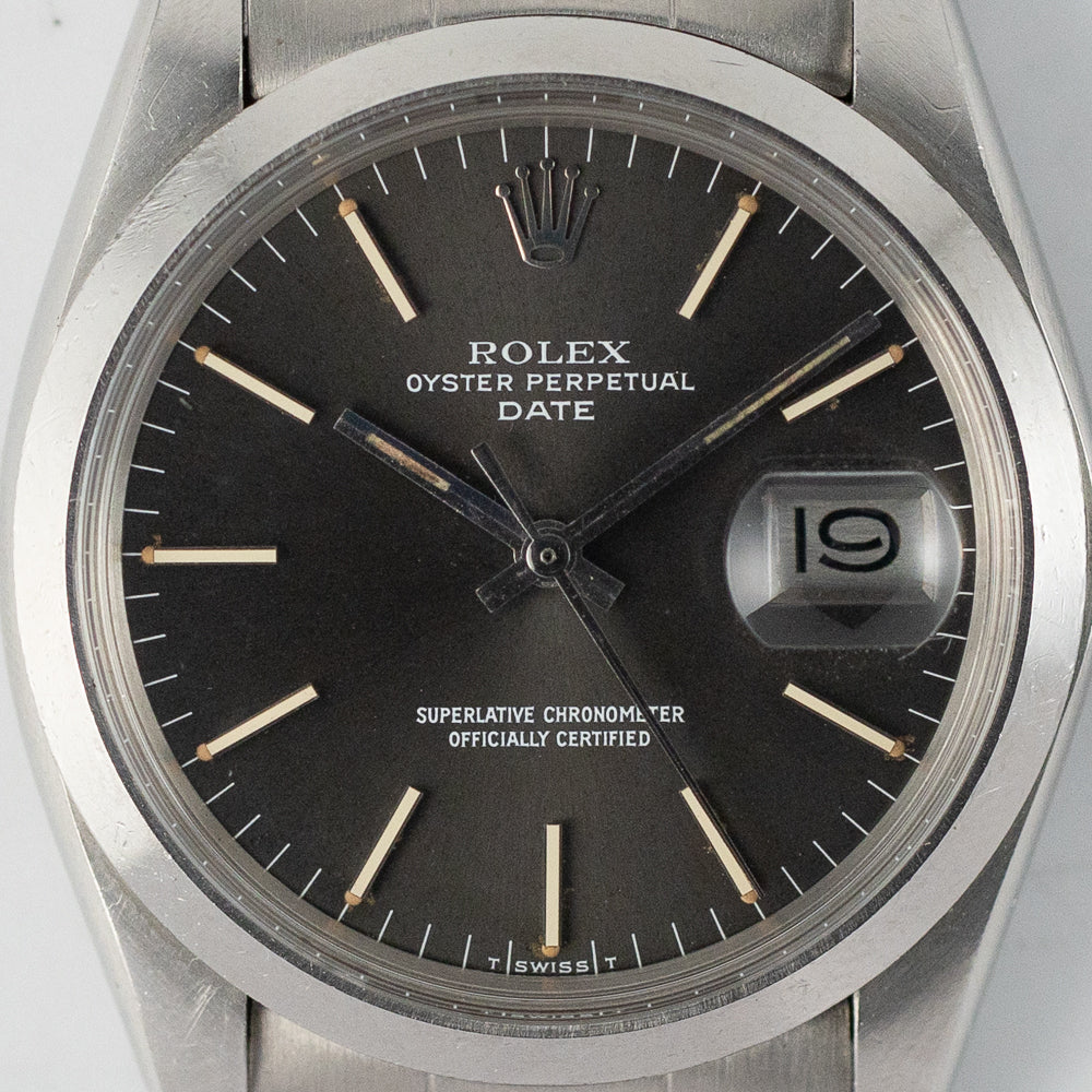 ROLEX OYSTER PERPETUAL DATE Ref.1500 Gray Dial – TIMEANAGRAM
