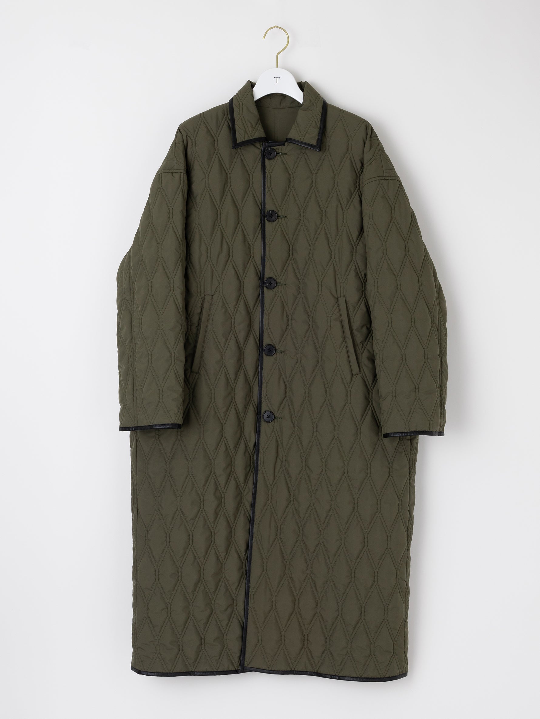 リバーシブルキルティングロングコート/TBDA-052