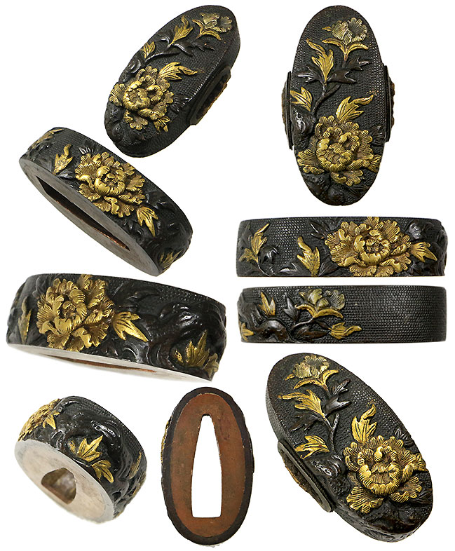 刀 装具 縁頭 ハバキ 目貫 計42点セット 刀 装具 縁頭 ハバキ 目貫 計