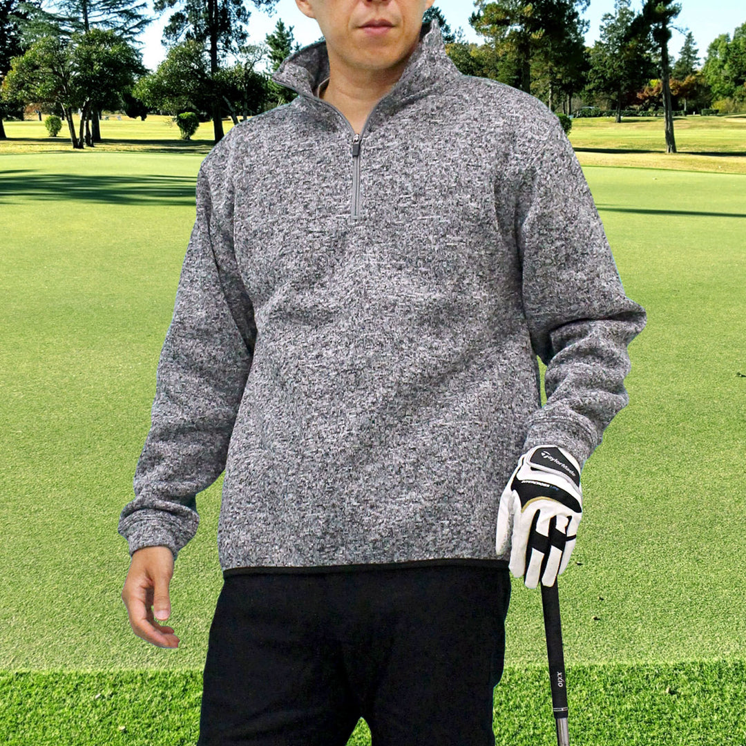 ゴルフ ハーフジップトレーナー メンズ ゴルフウェア 暖かい 裏起毛