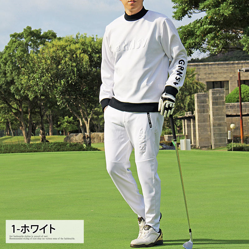 ゴルフウェア メンズ セットアップ 上下セット モックネック