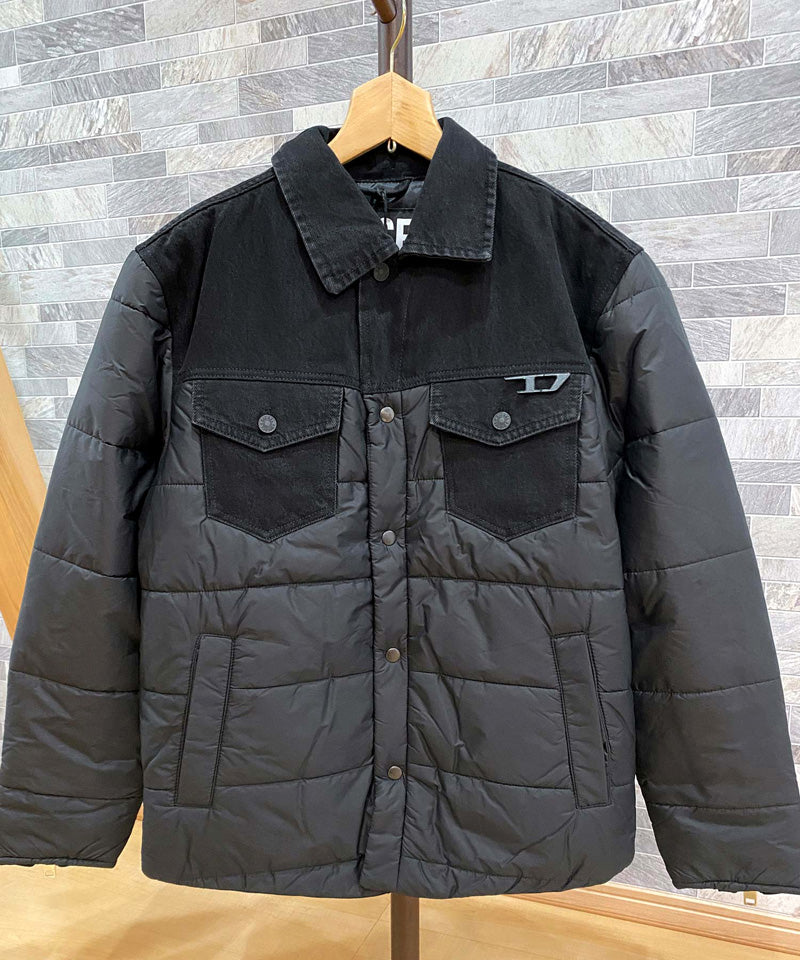 DIESEL ディーゼル デニム切替 バックパッチ パディングジャケット