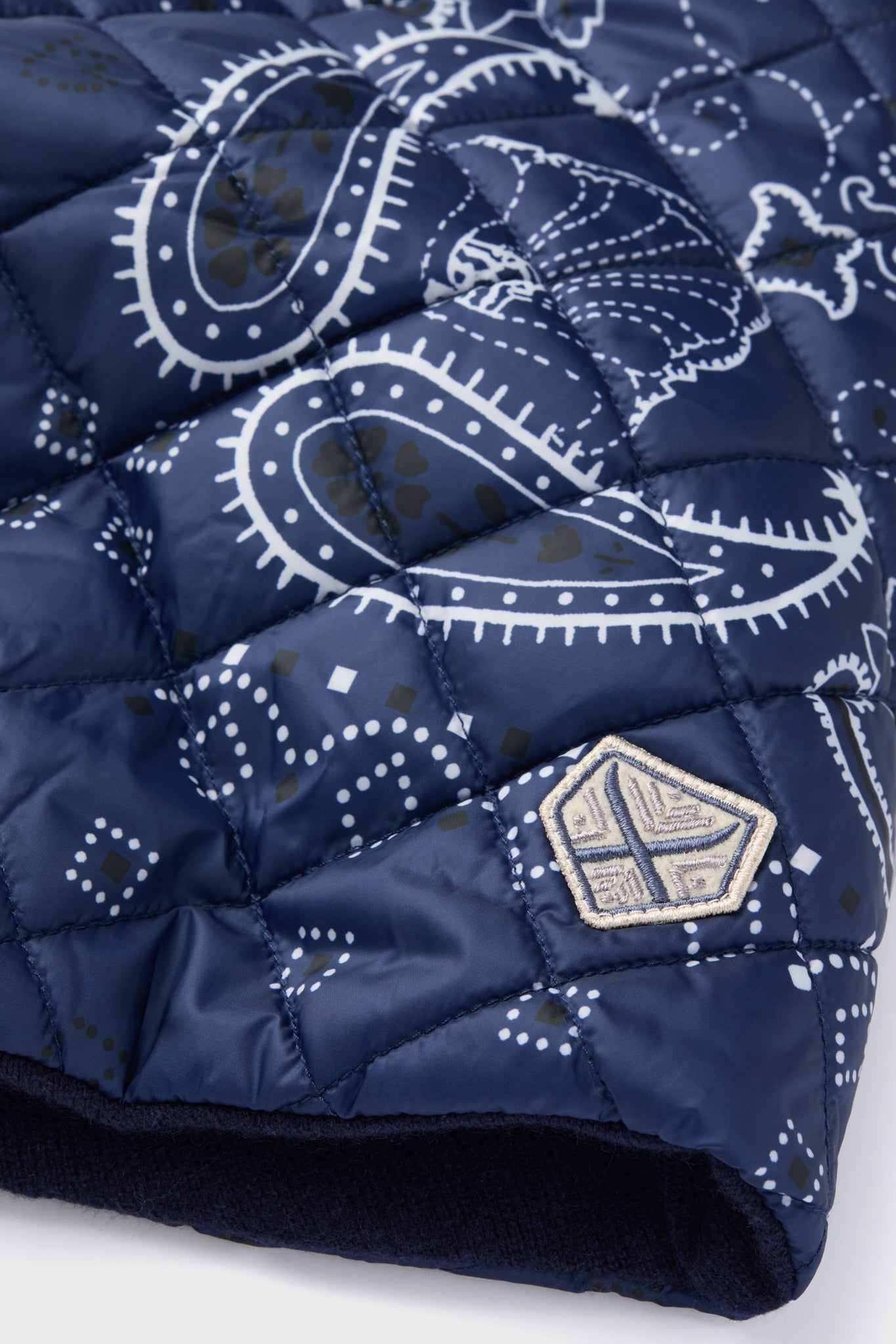 Navy Bandana Cashmere Pullover | Powder Puff Collection