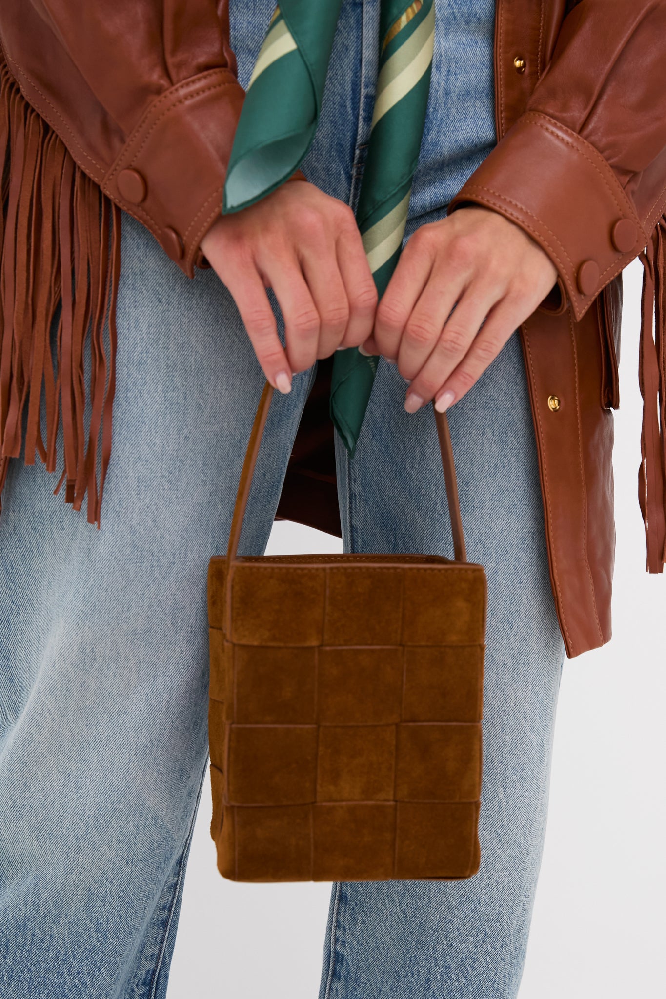 Cacao Laith Woven Top Handle Bag | Loeffler Randall