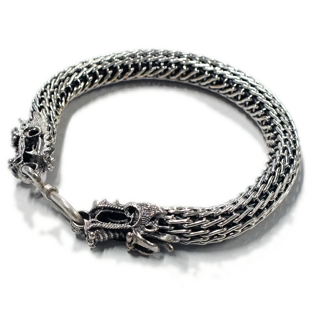 楽天市場】ダブルドラゴンシルバーブレスレット 1個販売 刻印あり